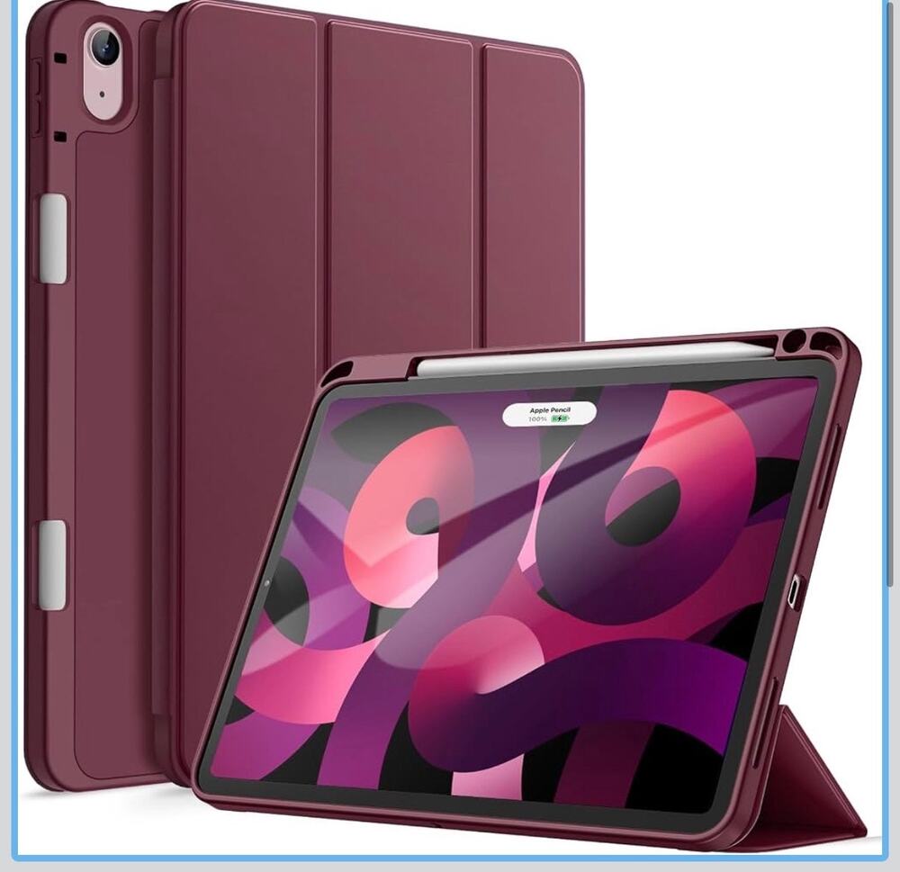 NIB JETech iPad Air 11" M3 M2 / Air 5 4 Smart Case Auto Wake Sleep Wine